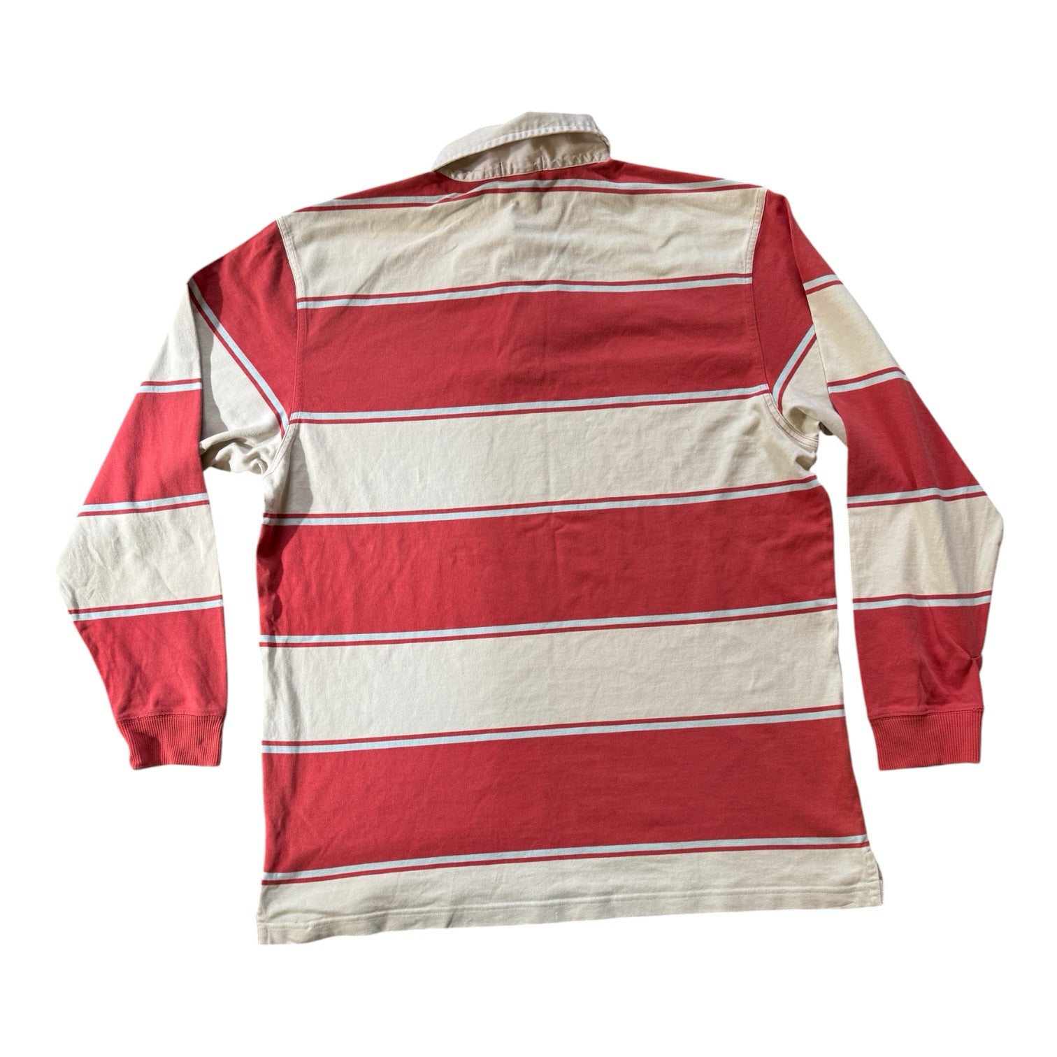 Extra large Gant Red and White Rugby Shirt - repaired