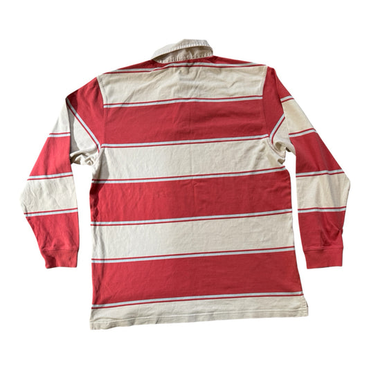 Extra large Gant Red and White Rugby Shirt - repaired