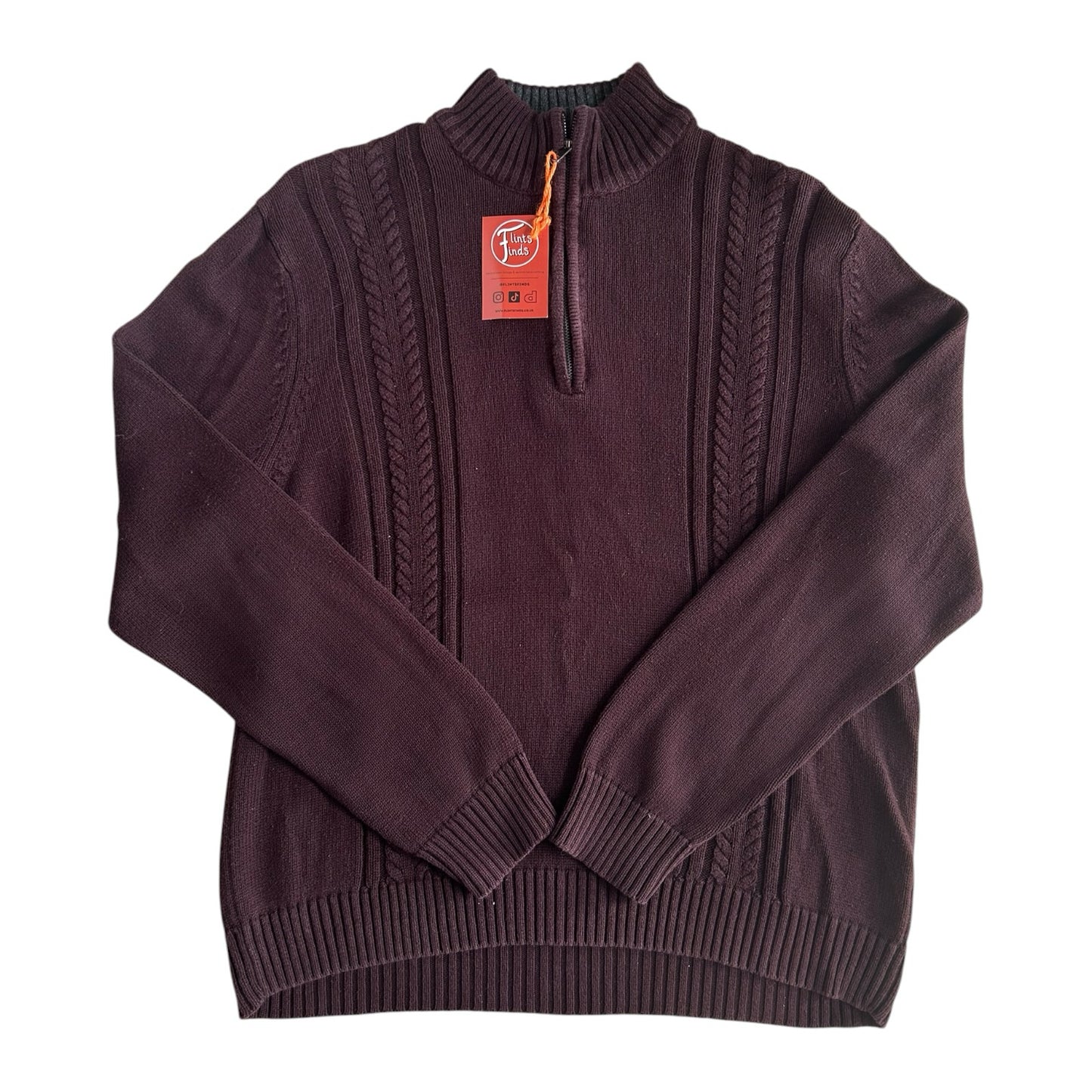 Large Calvin Klein Plum Purple 1/4 Zip Jumper