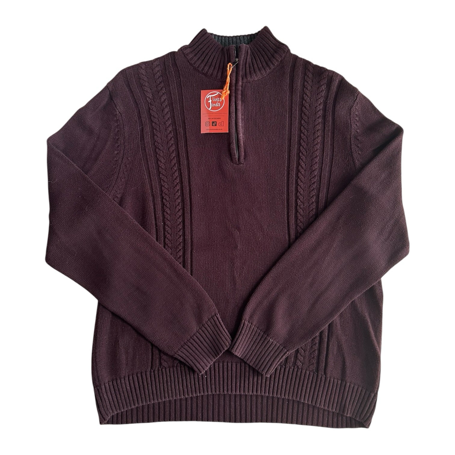Large Calvin Klein Plum Purple 1/4 Zip Jumper