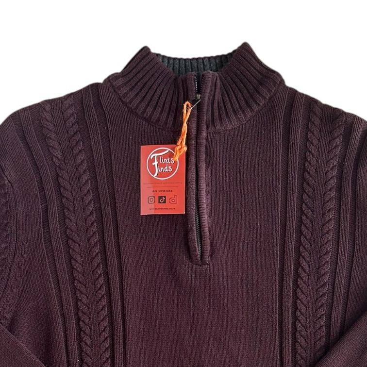 Large Calvin Klein Plum Purple 1/4 Zip Jumper