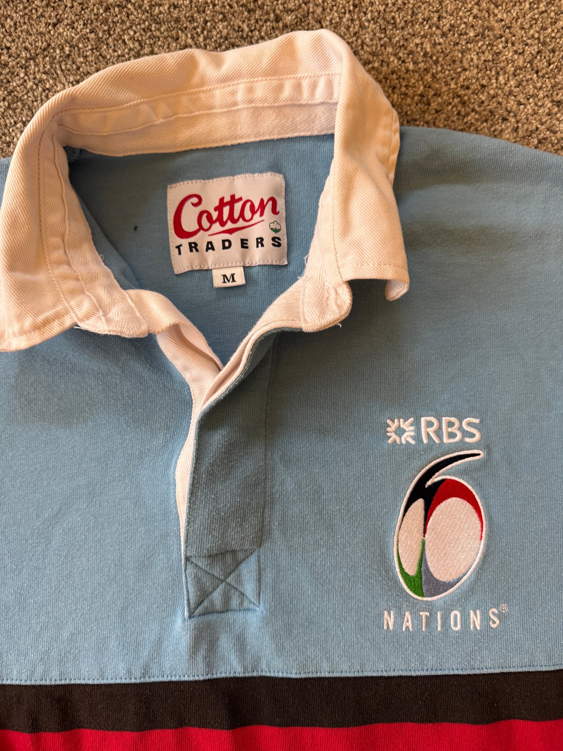 Medium Cotton Traders Blue 6 Nations Rugby Shirt