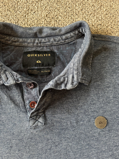 Extra large Quiksilver Blue Long Sleeved Polo Shirt