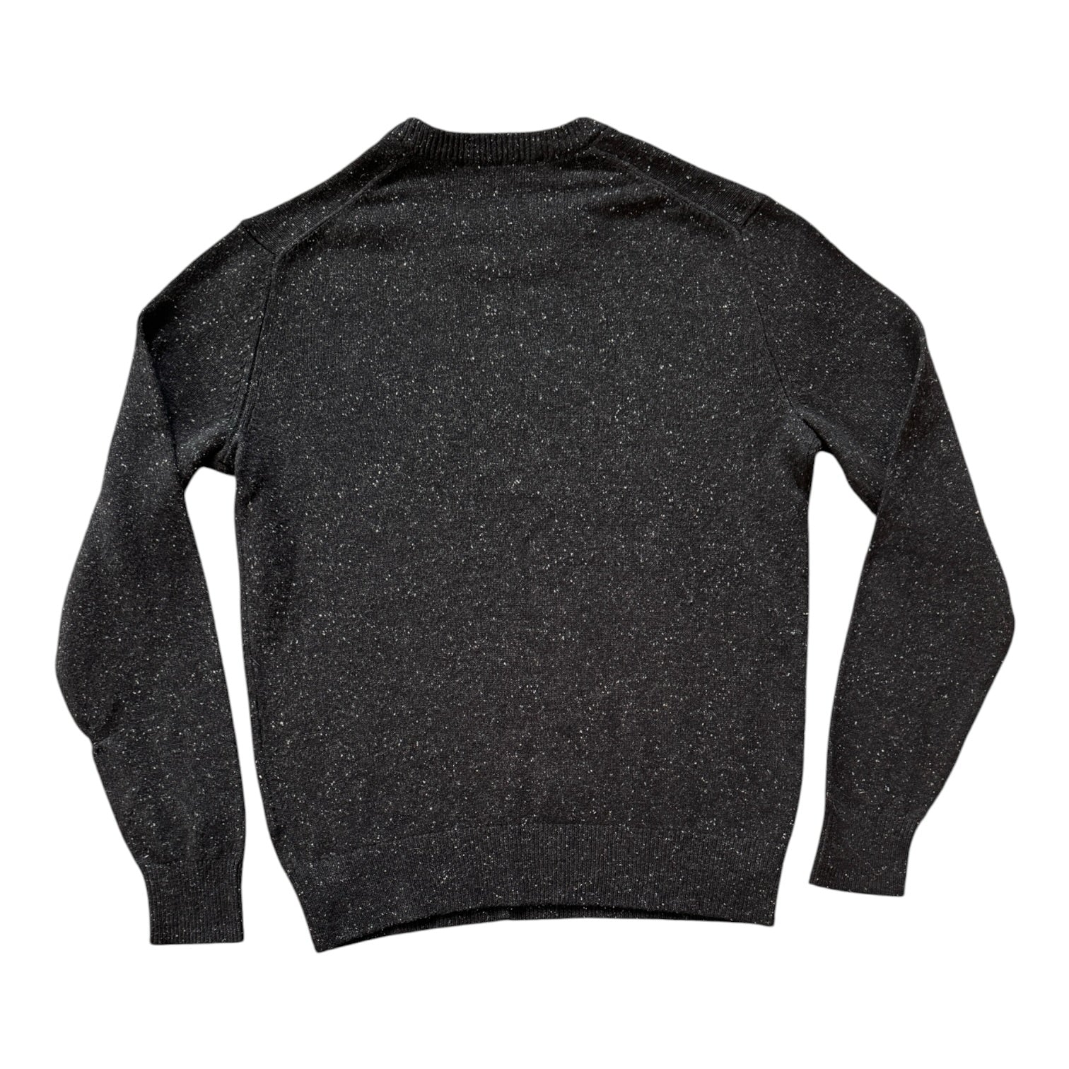 Medium Gap Black Speckled Knitted Wool Jumper