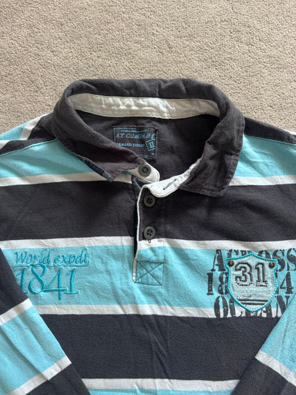 Extra large At Company Blue and Washed Black Rugby Shirt