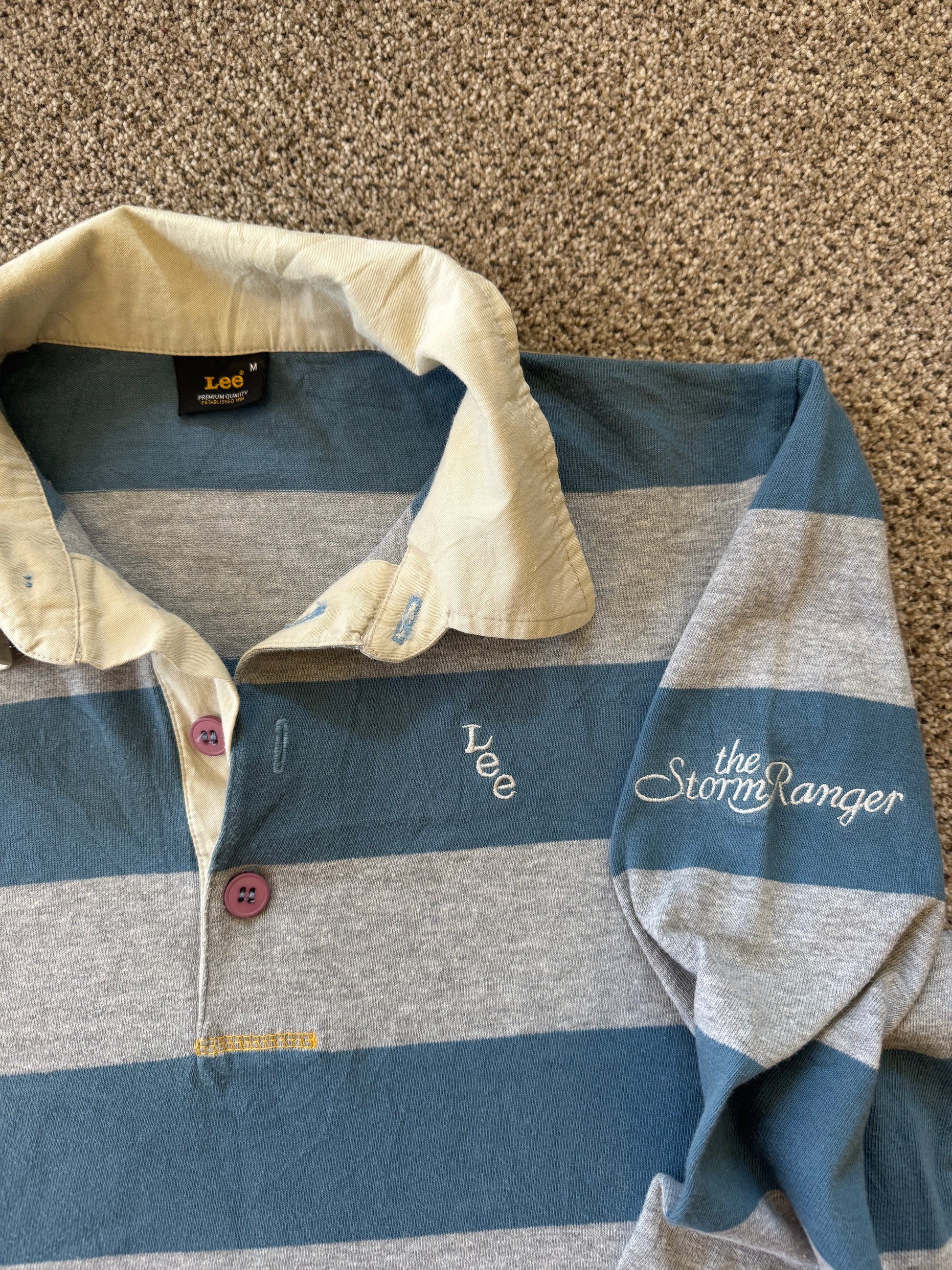 Medium Lee Blue And Navy Rugby Shirt