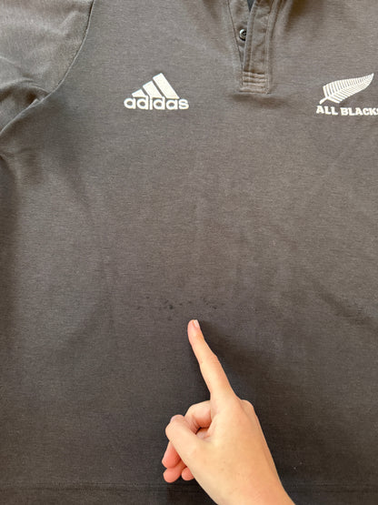 Large Adidas Black New Zealand All Blacks Rugby Shirt