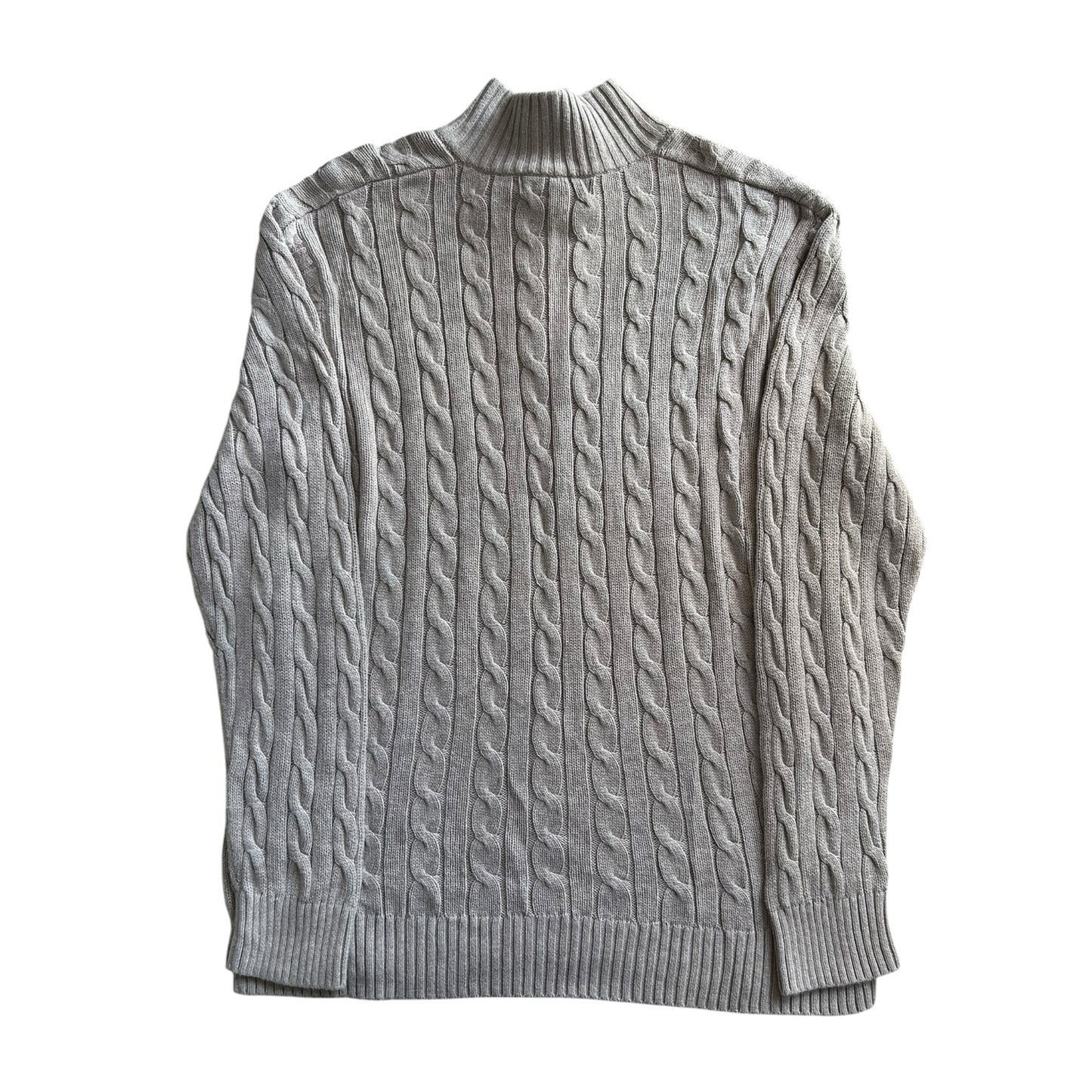 Large Old Navy Beige Cable Knit 1/4 Zip