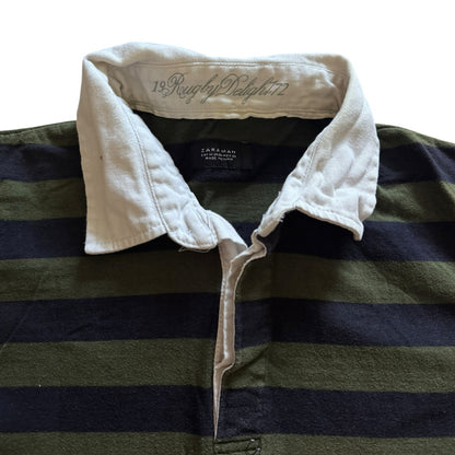 Medium Zara Green and Navy Rugby Shirt