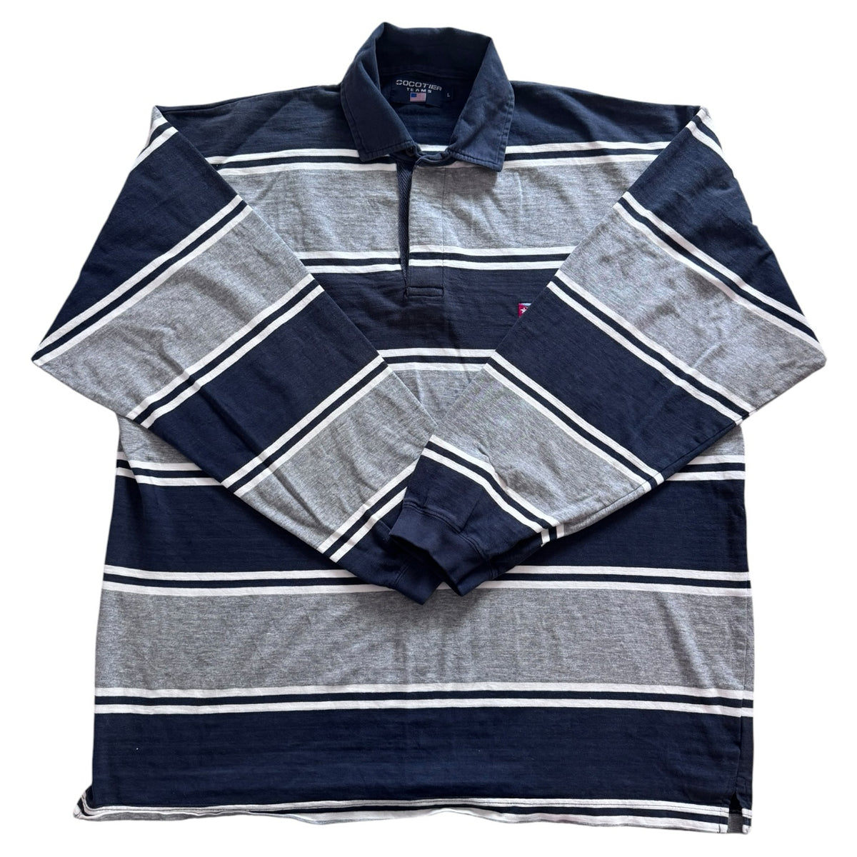 Large Cocotier Grey and Navy Rugby Shirt