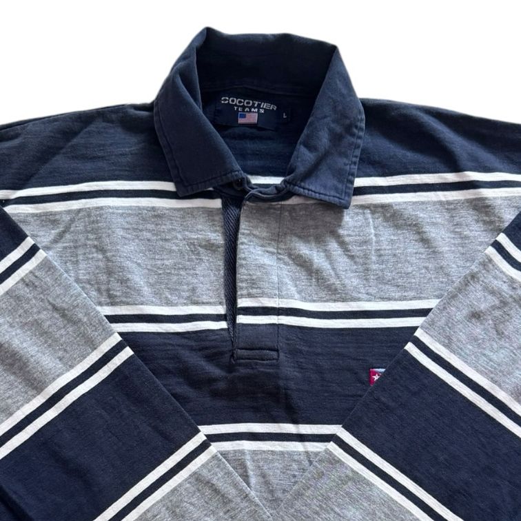 Large Cocotier Grey and Navy Rugby Shirt