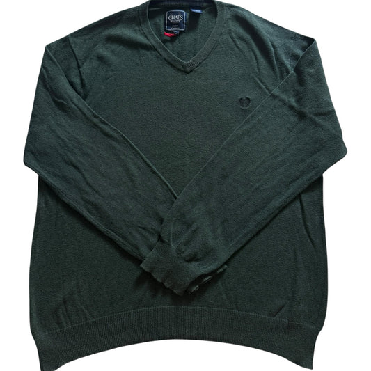 Large Chaps Green V-Neck Jumper