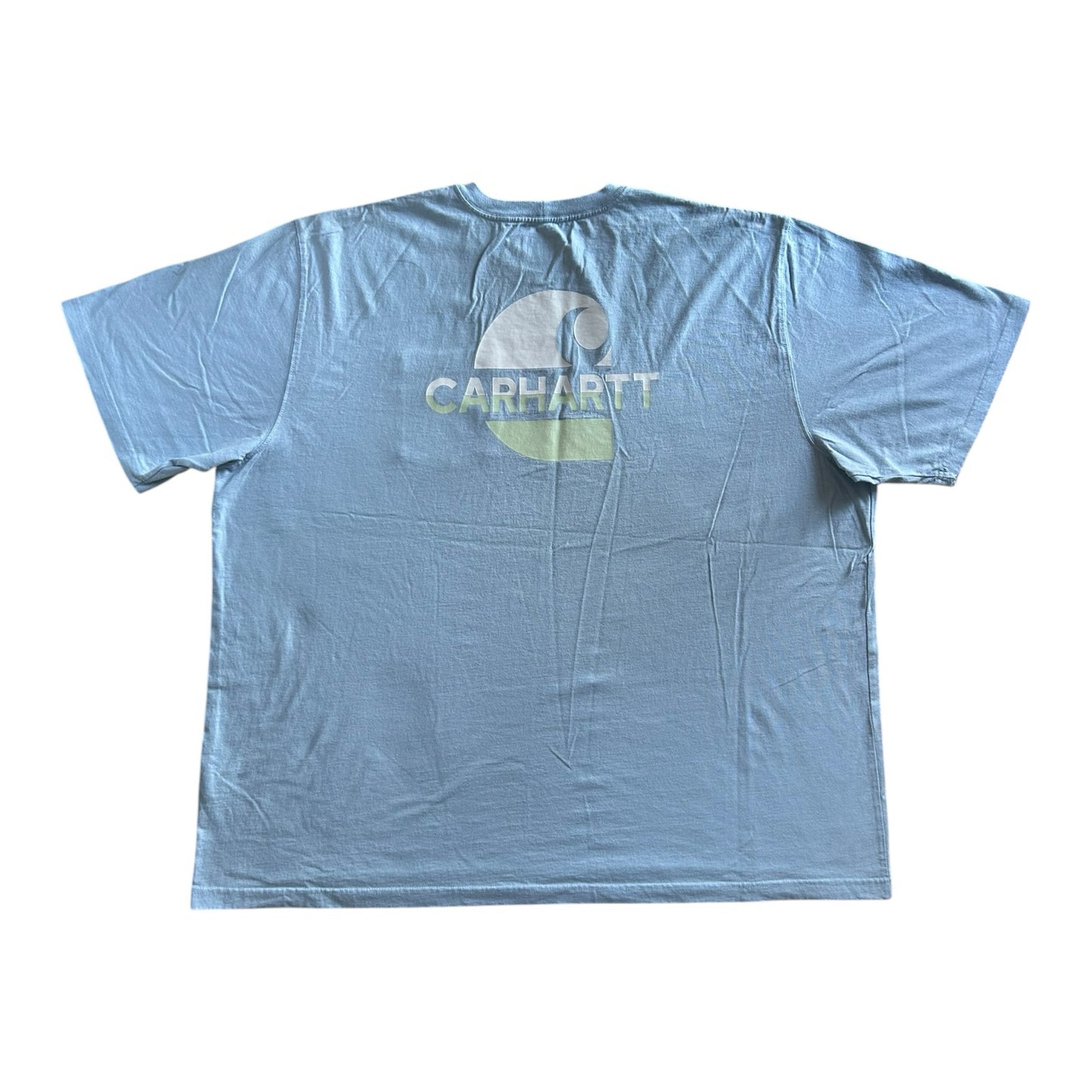 4XL loose fit Carhartt Light Blue Back Graphic T-Shirt