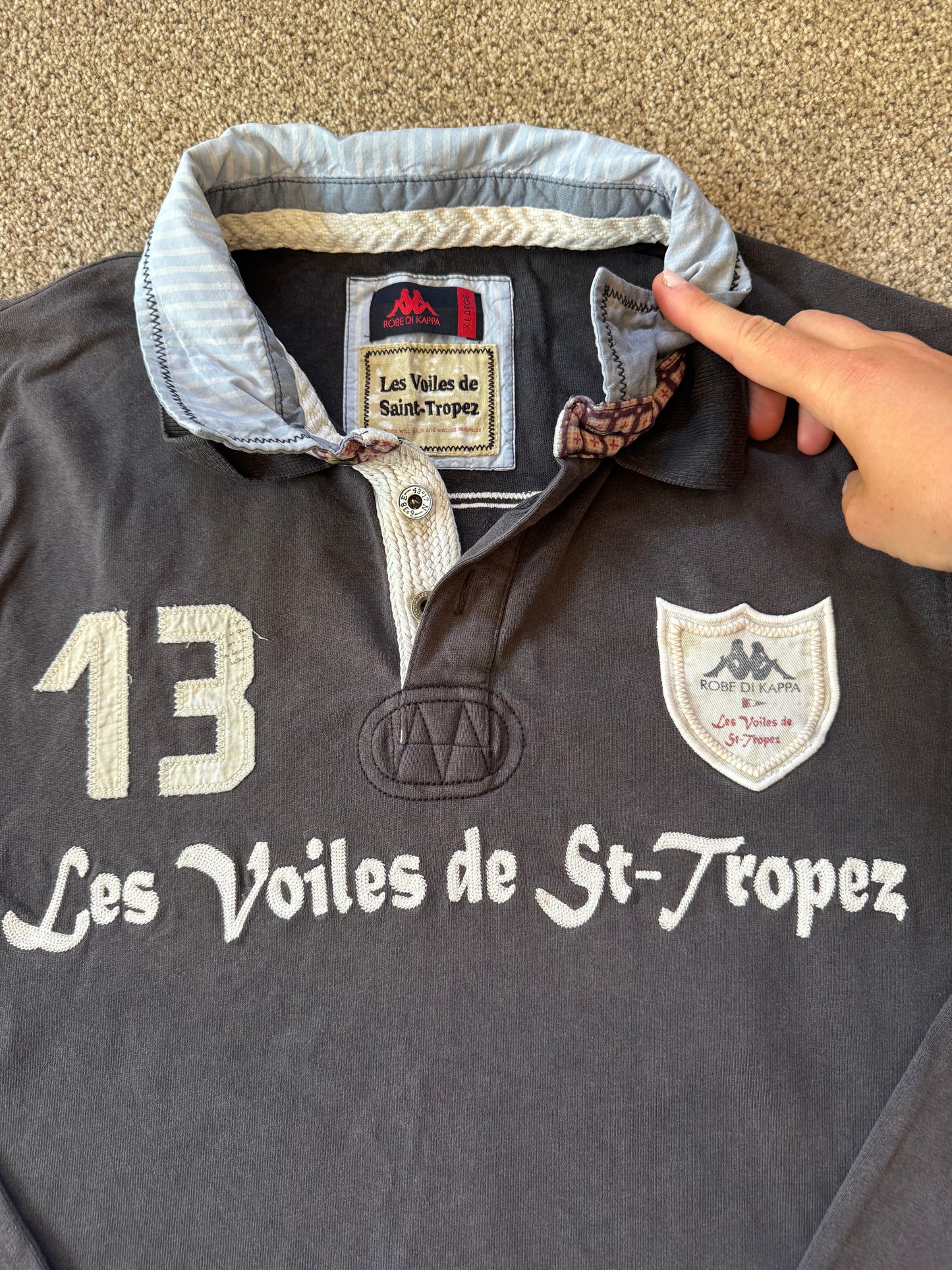 Extra large Kappa Dark Grey St-Tropez Rugby Shirt