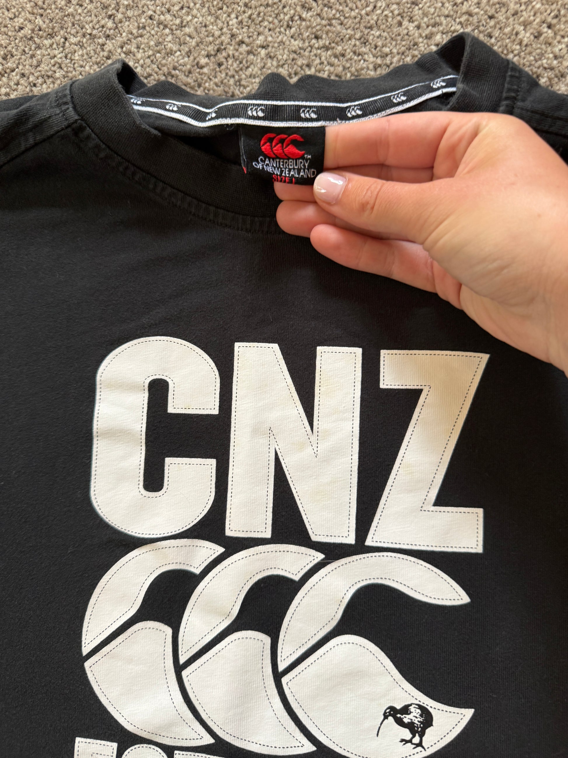 Large Canterbury Of New Zealand Black T-Shirt