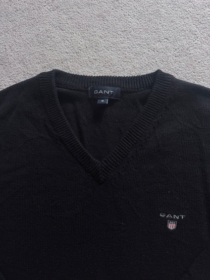 Medium Gant Black Knitted V-Neck Jumper