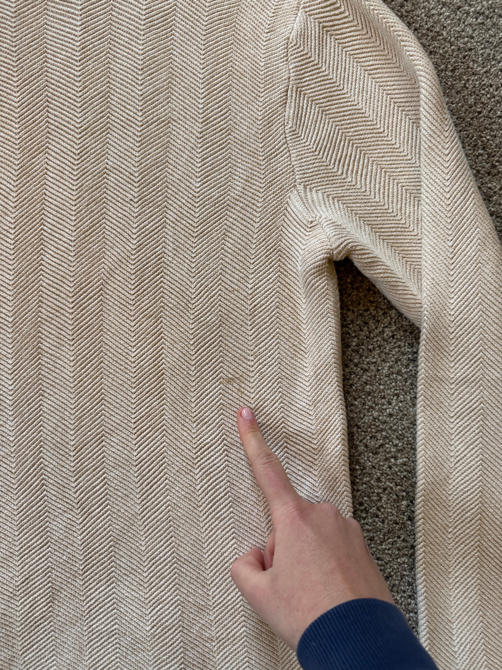 Large Chaps Beige Herringbone Knitted Jumper