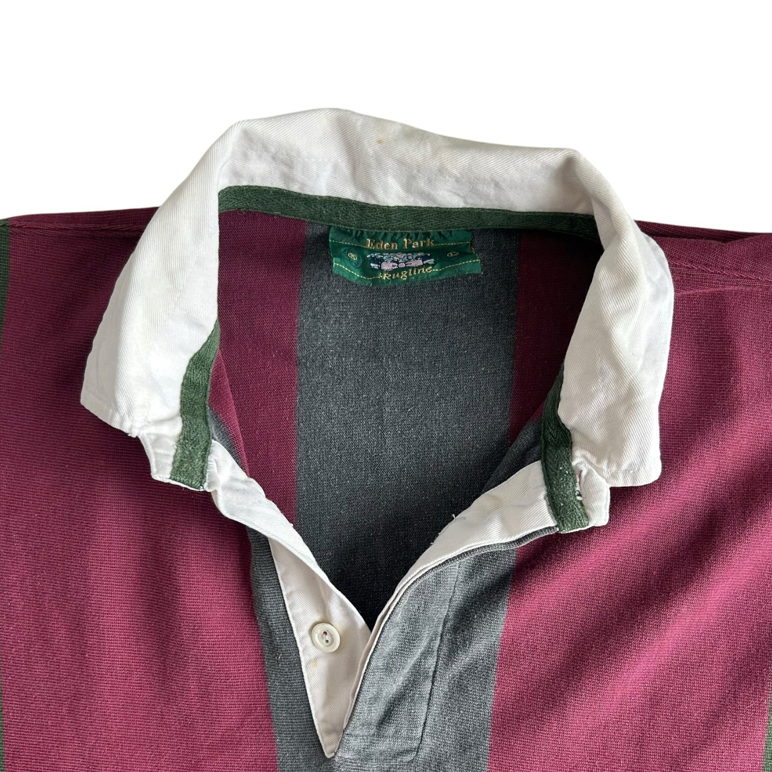 Large Eden Park Red, Green and Grey Rugby Shirt