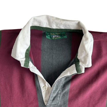 Large Eden Park Red, Green and Grey Rugby Shirt