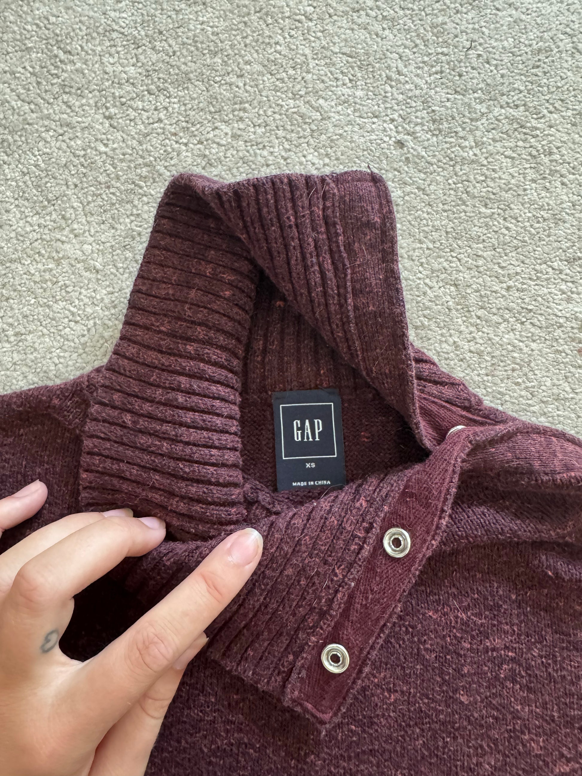 Extra small Gap Maroon Red Turtle Neck Jumper