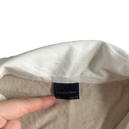 Large Pull and Bear Orange and Beige Rugby Shirt