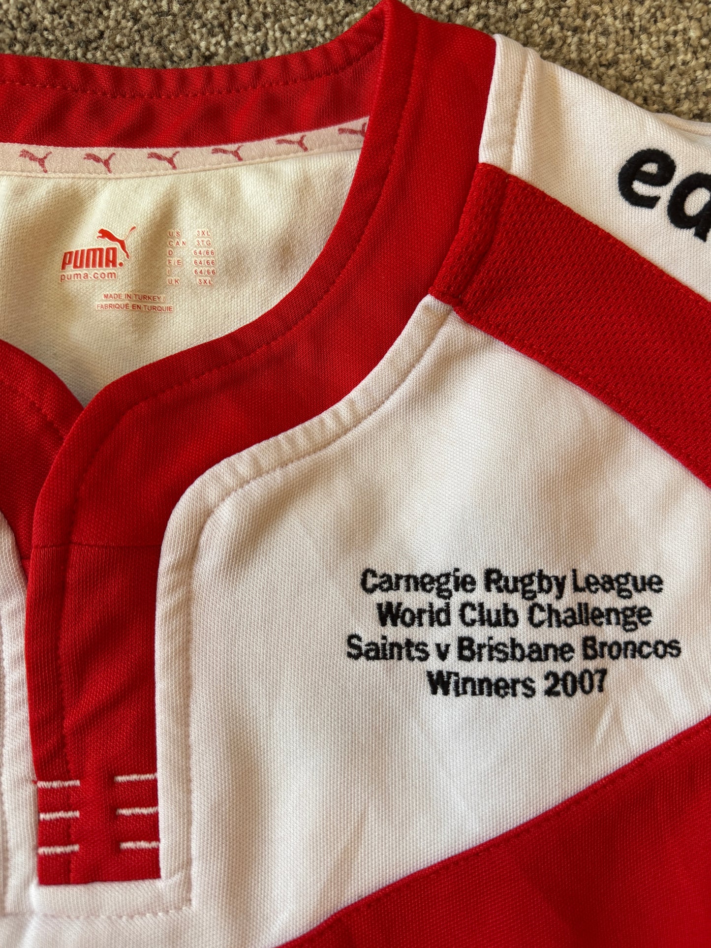 3XL Puma White St Helens Rugby Shirt