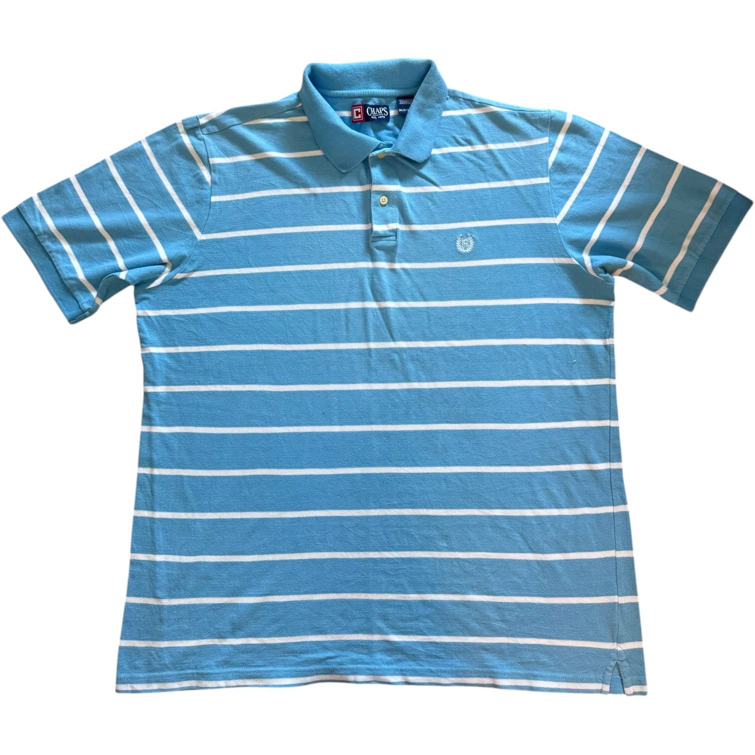 Extra large Chaps Light Blue and White Polo Shirt