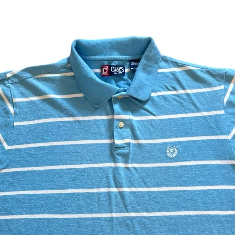 Extra large Chaps Light Blue and White Polo Shirt