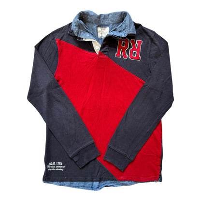Aged 13-14 Zara Navy and Red Rugby Shirt