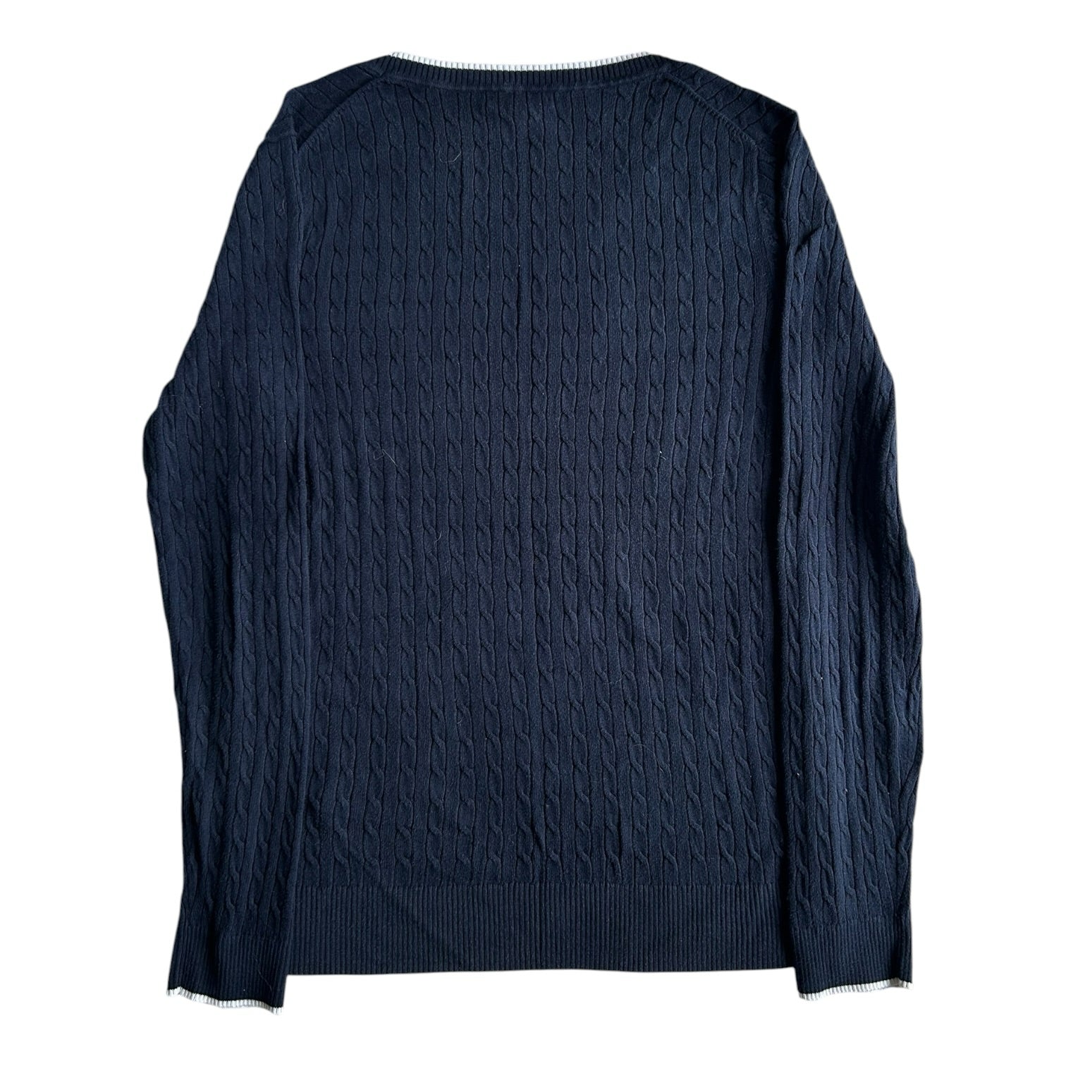 Woman's Large Tommy Hilfiger Navy Thin Cable Knit Jumper