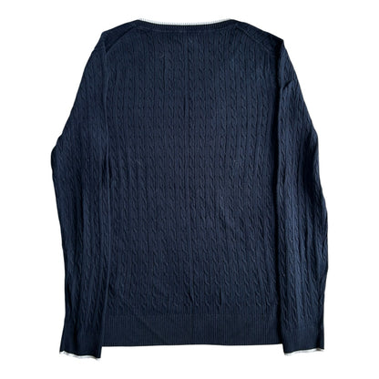 Woman's Large Tommy Hilfiger Navy Thin Cable Knit Jumper