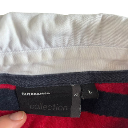 Large Quebramar Red, White and Navy Rugby Shirt