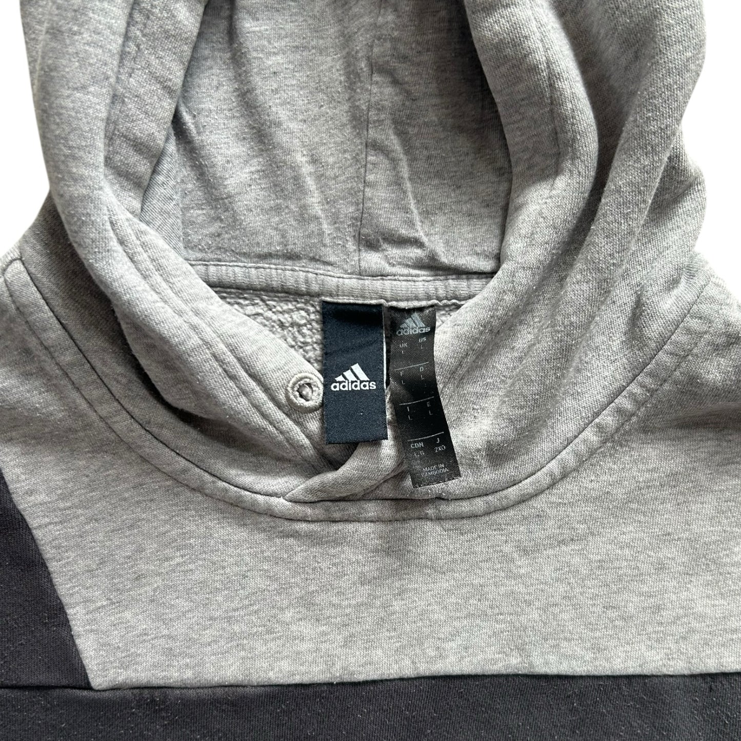 Large Adidas Grey and Black Hoodie