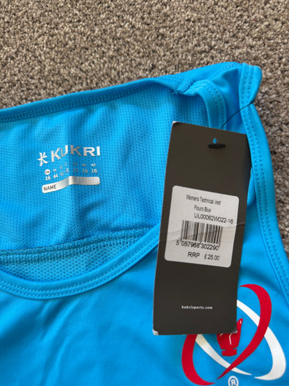 Woman's UK 16 Kukri Blue Ulster Rugby Vest BNWT