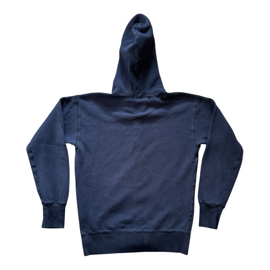 RRL Medium Double RL Ralph Lauren Navy Full Zip Hoodie - zip bunching