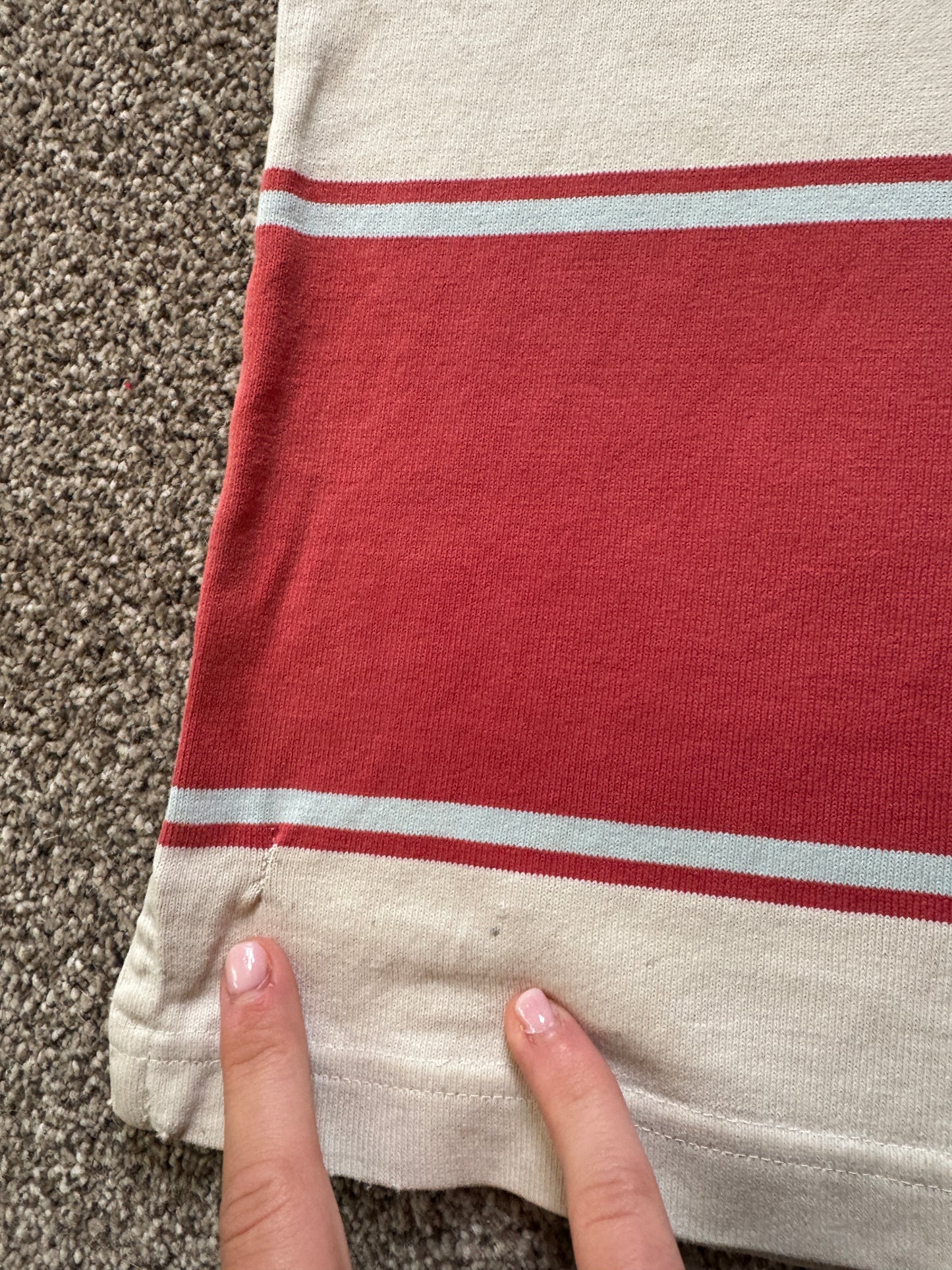 Extra large Gant Red and White Rugby Shirt - repaired