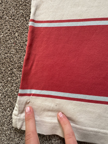 Extra large Gant Red and White Rugby Shirt - repaired