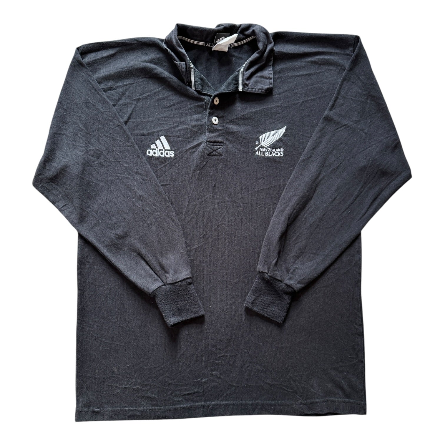 Medium Adidas Black New Zealand All Blacks Rugby Shirt