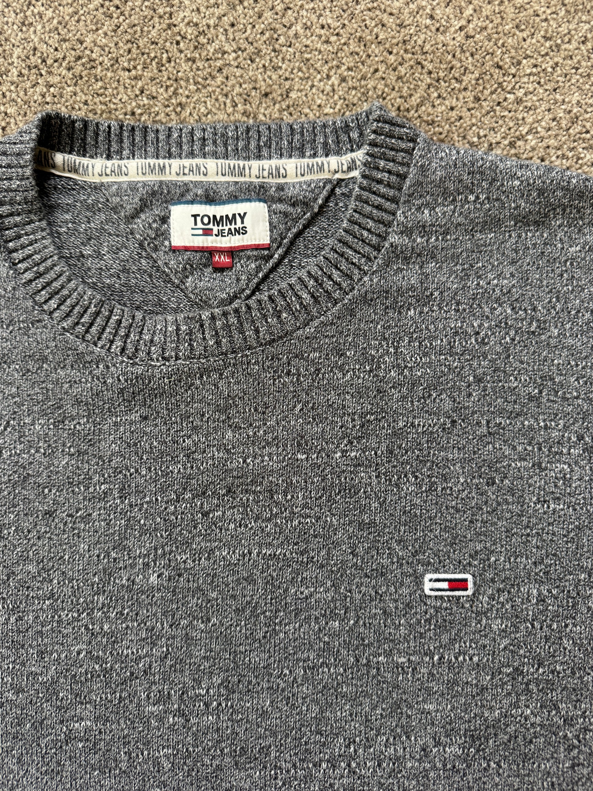 Extra large Tommy Hilfiger Speckled Grey Knitted Jumper
