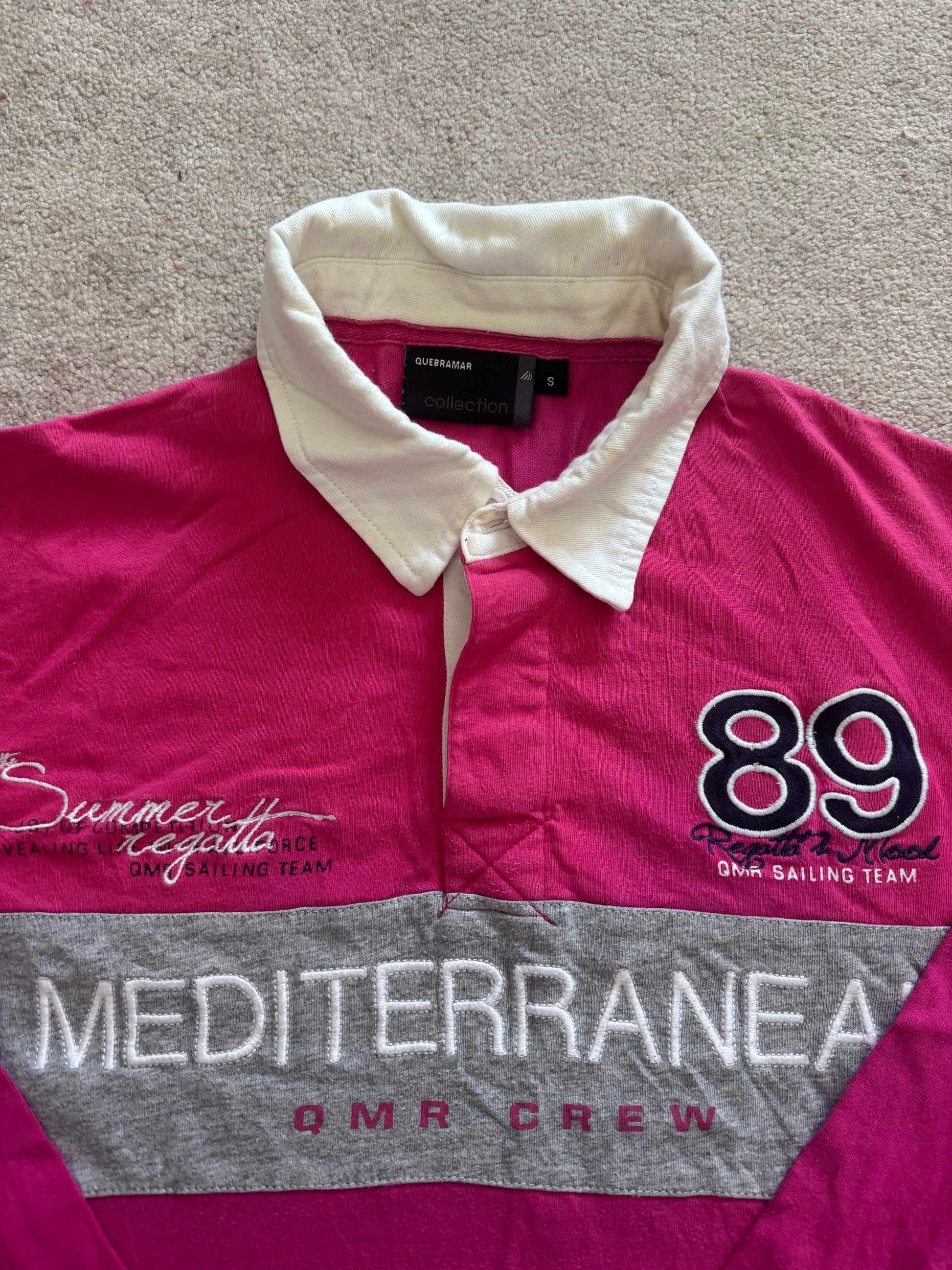 Small Quebramar Reddy Pink Sailing Rugby Shirt