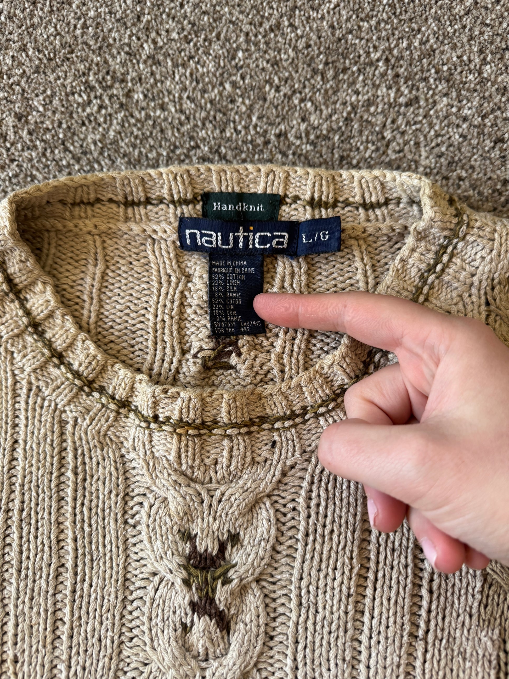 Extra large Nautica Beige Funky Knit
