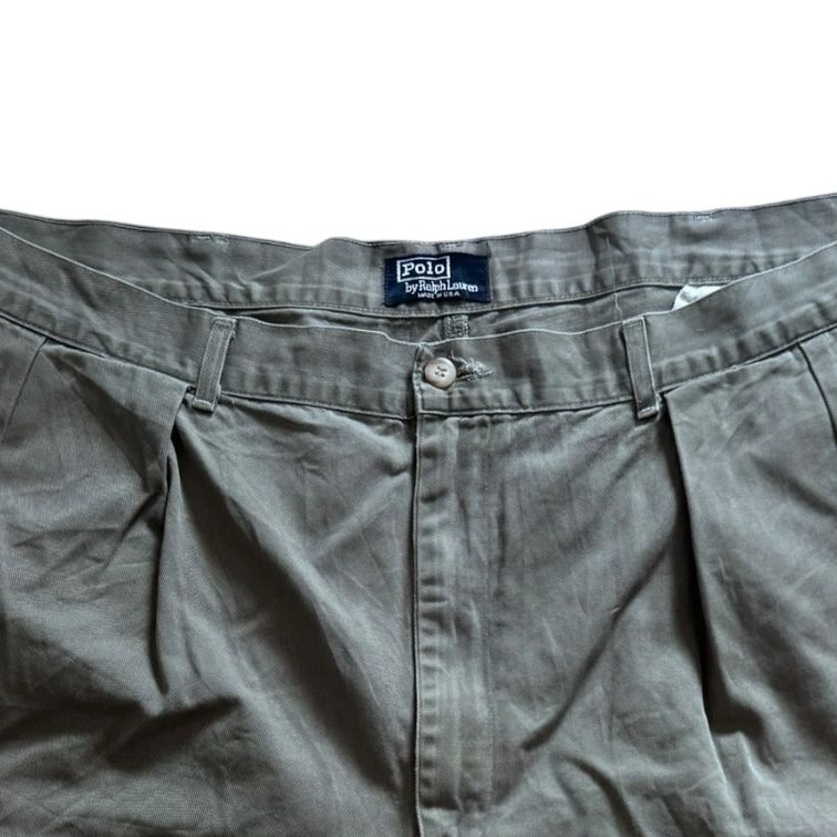 42" Ralph Lauren Green Pleated Chino Shorts