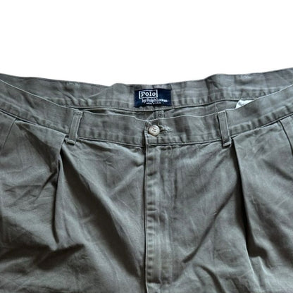 42" Ralph Lauren Green Pleated Chino Shorts