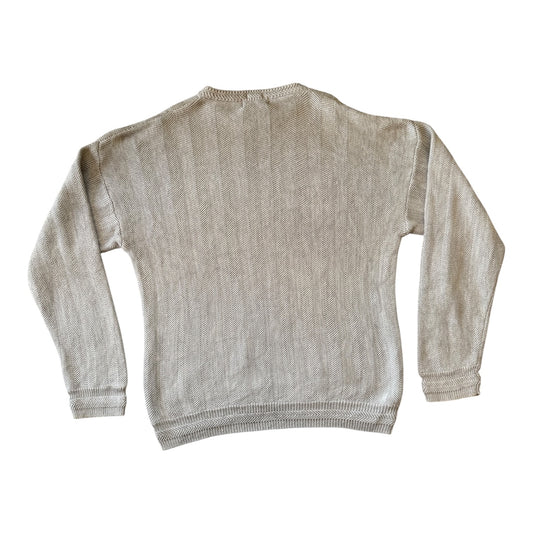 Large Chaps Beige Herringbone Knitted Jumper