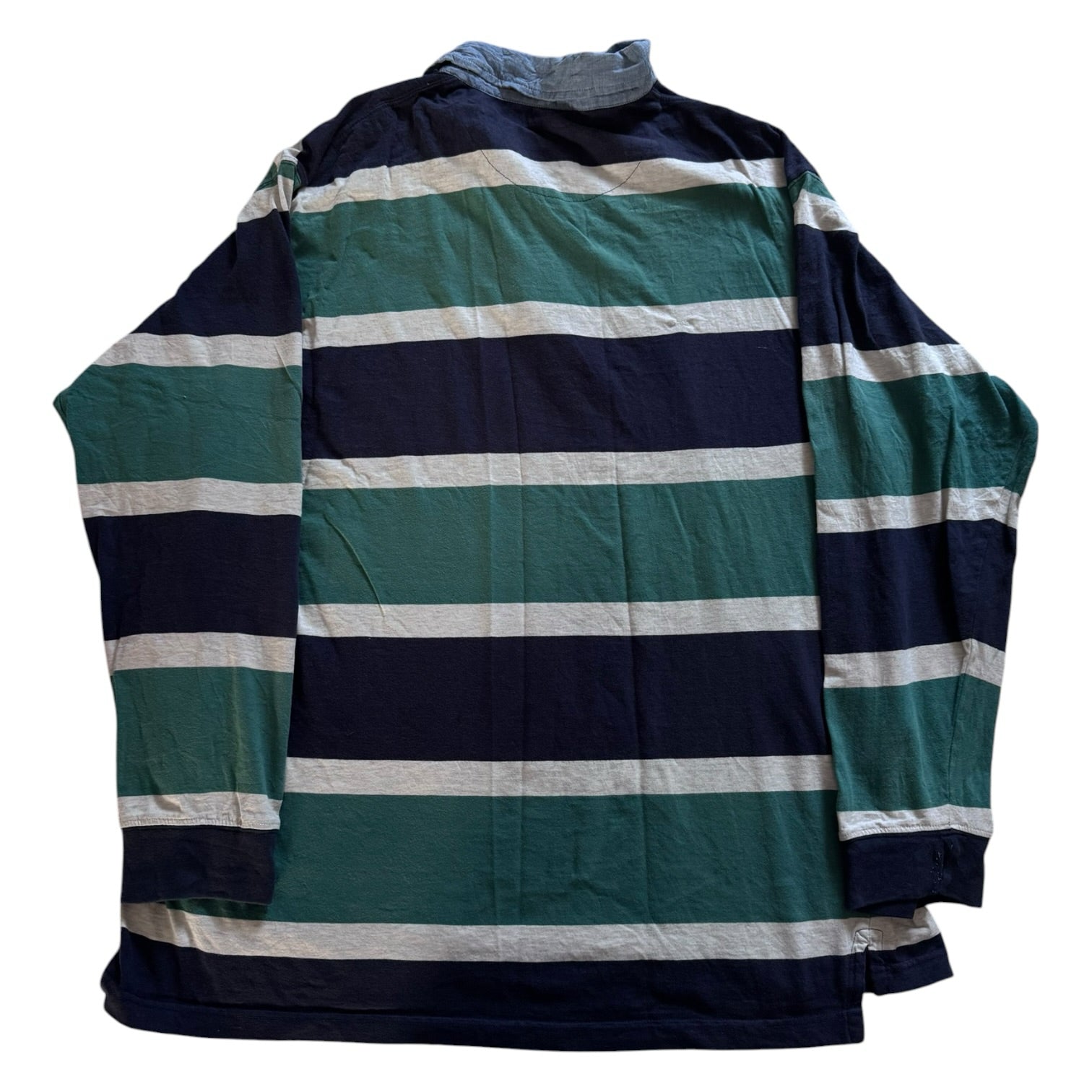 Extra large Cap Lane Green, Navy and White Rugby Shirt