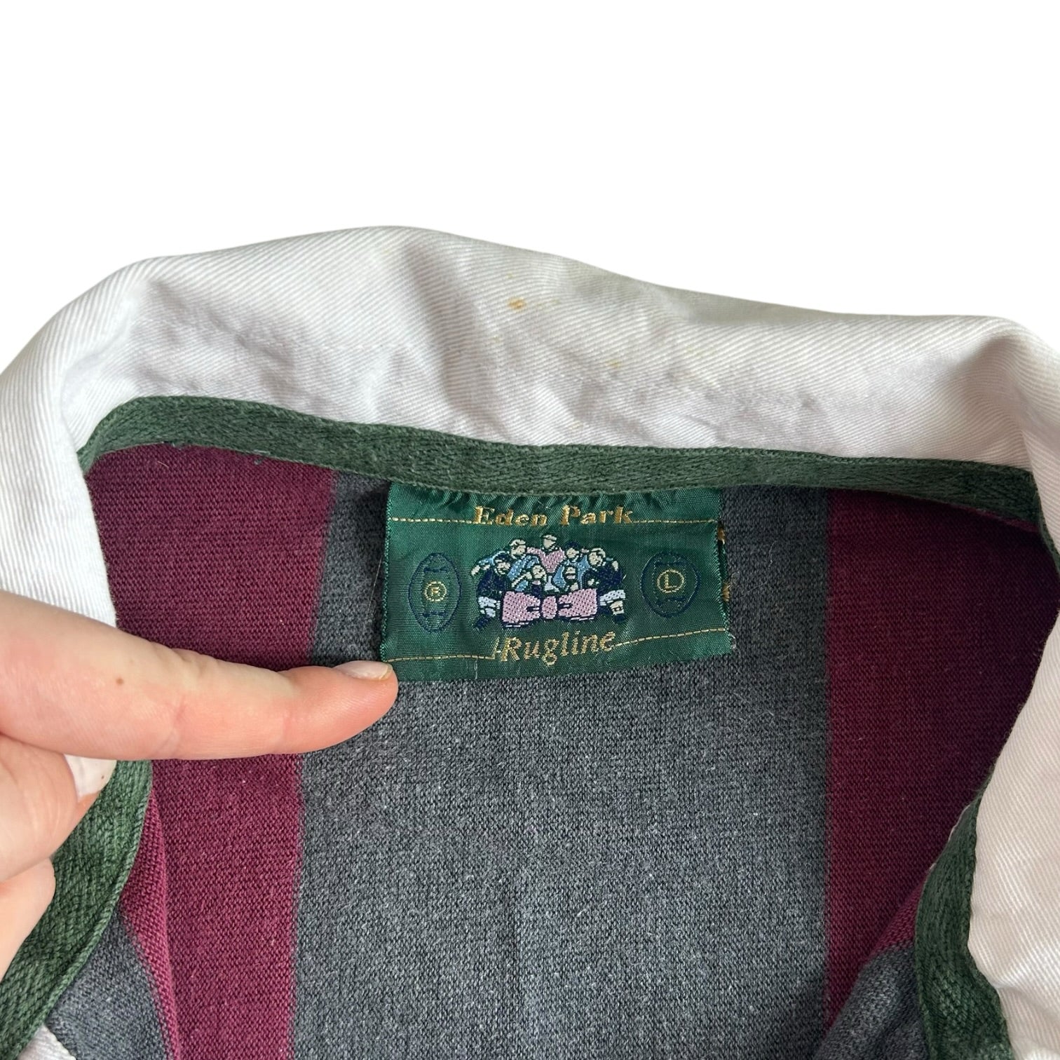 Large Eden Park Red, Green and Grey Rugby Shirt