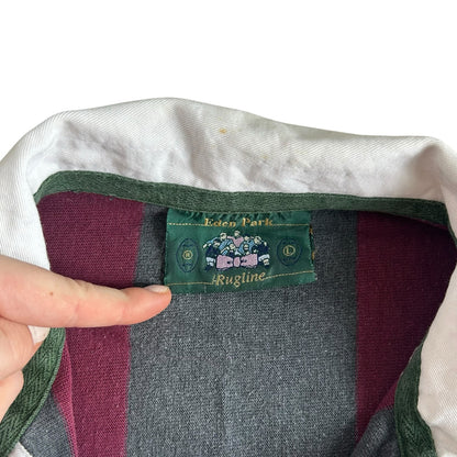 Large Eden Park Red, Green and Grey Rugby Shirt