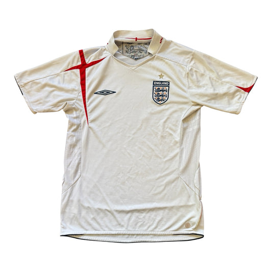 2005-07 Medium Umbro White England Football Shirt