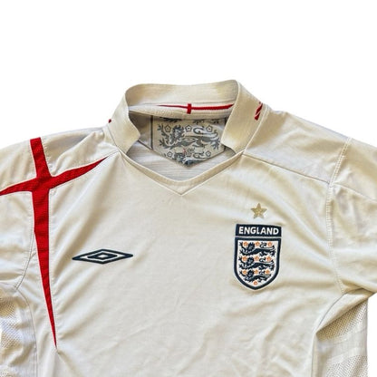 2005-07 Medium Umbro White England Football Shirt