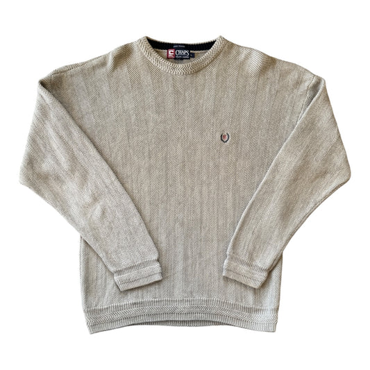 Large Chaps Beige Herringbone Knitted Jumper